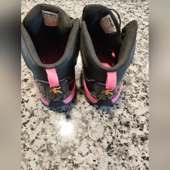 AND1 Women's 9.5 Black and Pink High-Top Sneakers - Picture 2 of 8